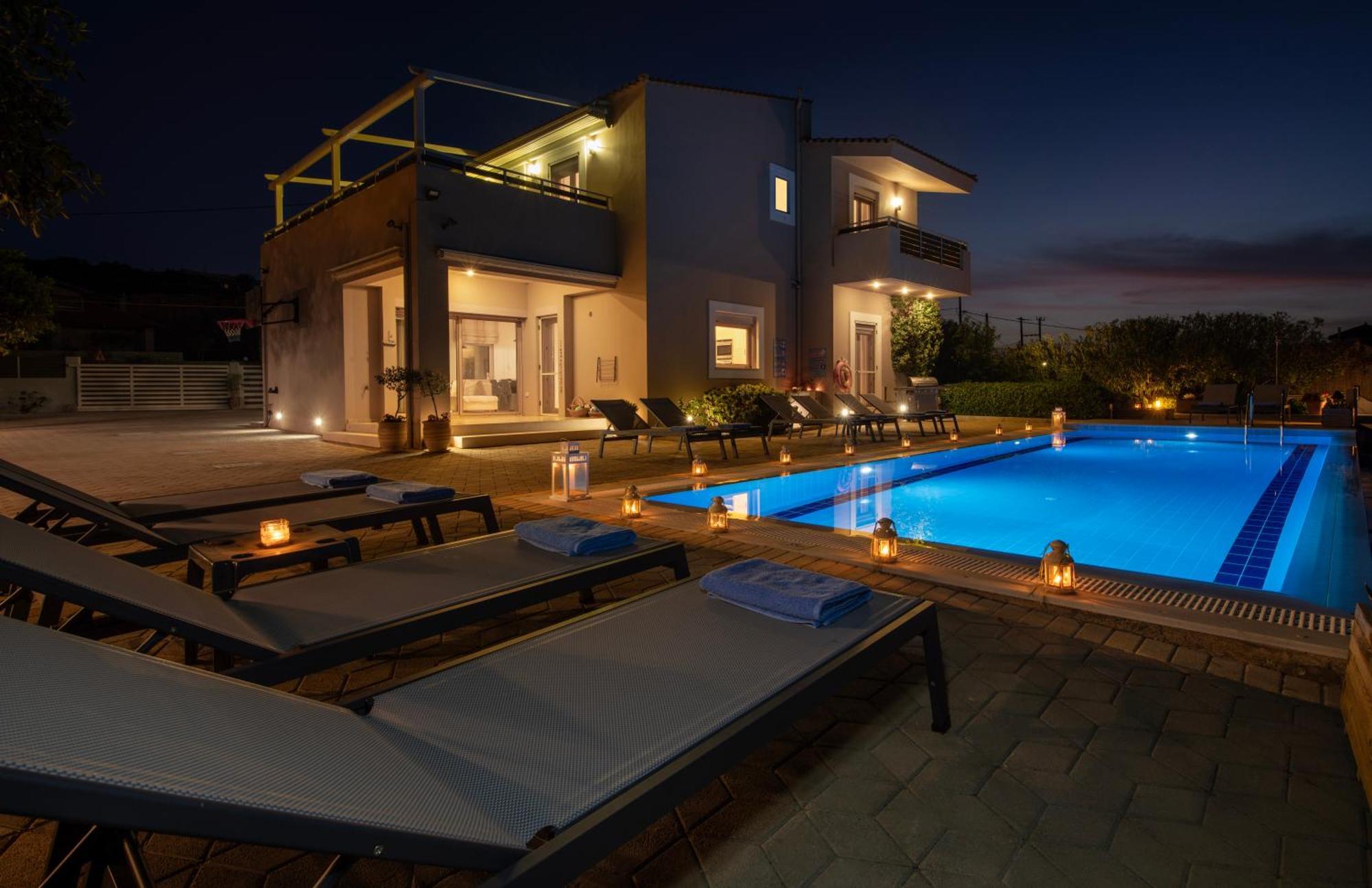 Four Seasons Private Villa - Seaview - Big Heated Pool - Gym - Sport Activities 구베스 외부 사진